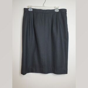 Vintage Pendleton Black Wool Pencil Skirt Size 10